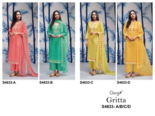 Ganga gritta 4633 Affordable wholesale dress materials in Bangalore